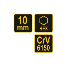 56648 VOREL Cheie hexagonala 10 mm Allen cu maner ..